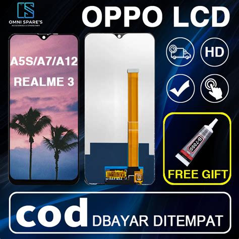 ORI 100 LCD Oppo A5S A7 A12 Realme3 Fullset Original Layar Touchscreen